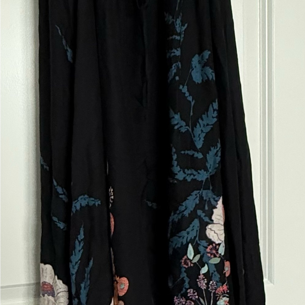 Free People Black and Blue Long Sleeve Maxi Dress